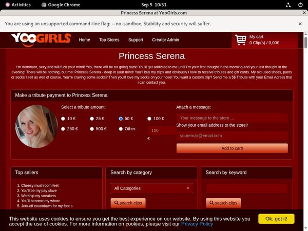 Get Free Princess Serena Passwords