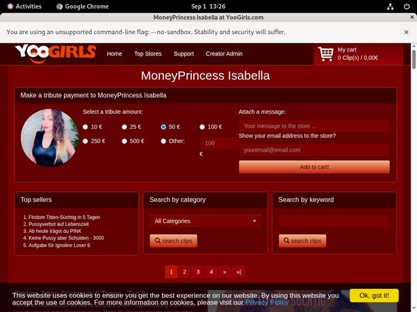 Moneyprincess Isabell Free Premium Accounts