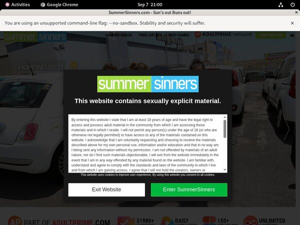 Summer Sinners Password Info