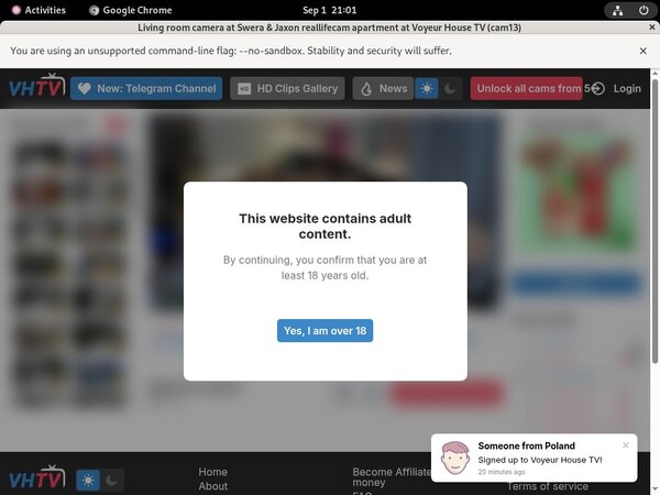 Voyeur House TV 1 Day Trial
