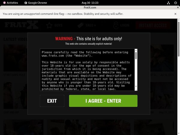 Fraternityx.com Trial Pass